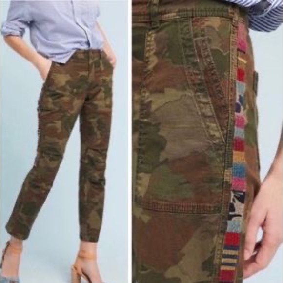 Anthropologie Pants - Anthropologie The Wanderer Camo Embroidered Utility Pants